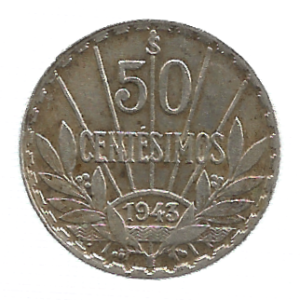 MOEDA DO URUGUAI 50 C 1943 KM 31