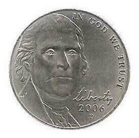 MOEDA DOS EUA 5 CENTAVOS 2006 D