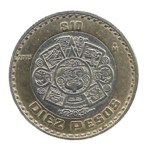 MOEDA DO MÉXICO 10 PESOS 2005 KM 616