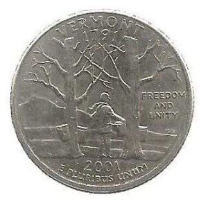 EUA 25 CENTS/QUARTER DOLLAR 2001 P KM 321