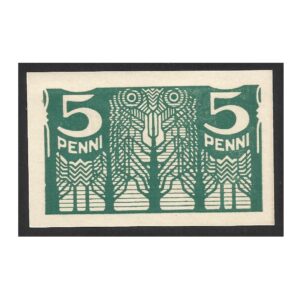 CÉDULA DA ESTÔNIA 5 PENNY 1919 P 39 FE
