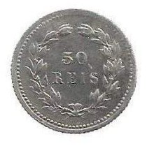 MOEDA DE PORTUGAL 50 RÉIS 1893 KM 536 PRATA