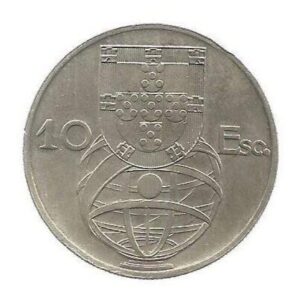 MOEDA DE PORTUGAL 10 ESCUDOS 1954 KM 586 PRATA