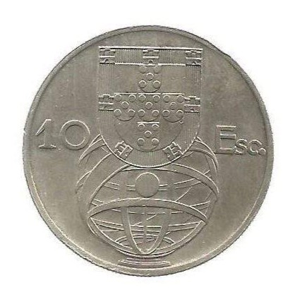 MOEDA DE PORTUGAL 10 ESCUDOS 1954 KM 586 PRATA