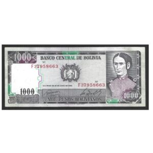 CÉDULA DA BOLÍVIA 1000 PESOS SOB/FE