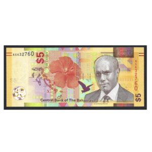 CÉDULA DAS BAHAMAS 5 DÓLARES 2020 FE