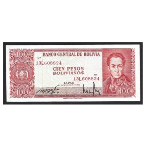 CÉDULA DA BOLÍVIA 100 PESOS SOB/FE