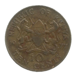 MOEDA DO QUÊNIA 10 CENTAVOS 1977 KM 11