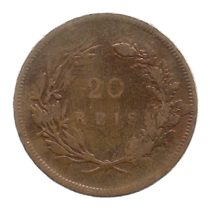 MOEDA DE PORTUGAL 20 RÉIS 1891 KM 533