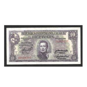 CÉDULA DO URUGUAI 10 PESOS 1939 SOBERBA