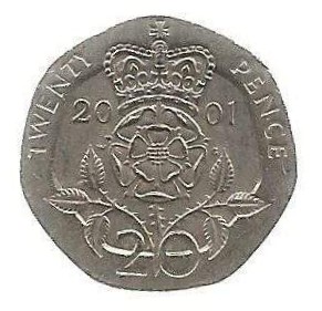 MOEDA DO REINO UNIDO 20 PENCE 2001 KM 990