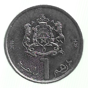 MOEDA DO MARROCOS 1 DIRHAM 2018 KM 139
