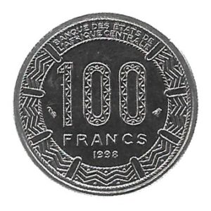 MOEDA DOS ESTADOS DA ÁFRICA CENTRAL 100 FRANCOS