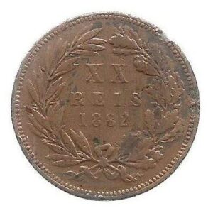 MOEDA DE PORTUGAL 20 RÉIS 1882 KM 527