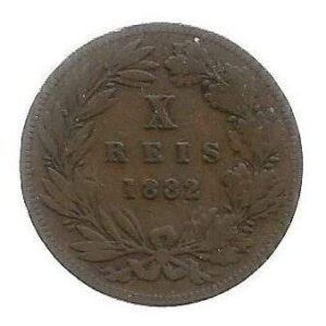 MOEDA DE PORTUGAL DEZ RÉIS 1882 KM 526