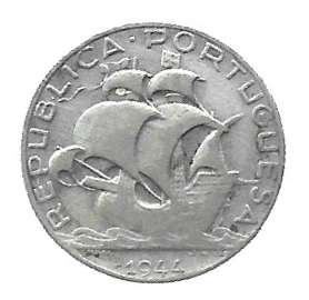 MOEDA DE PORTUGAL 2,50 ESCUDOS 1944 KM 580 PRATA