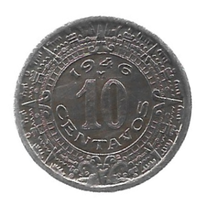 MOEDA DO MÉXICO 10 CENTAVOS 1946 KM 432