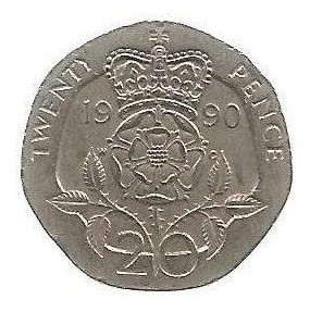 MOEDA DO REINO UNIDO 20 PENCE 1990 KM 939