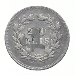 MOEDA DE PORTUGAL 200 RÉIS 1891 KM 534 PRATA