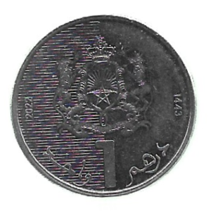 MOEDA DO MARROCOS 1 DIRHAM 2022 KM 139