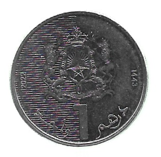 MOEDA DO MARROCOS 1 DIRHAM 2022 KM 139