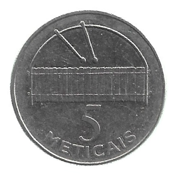 MOEDA DE MOÇAMBIQUE 5 METICAIS 2006 KM 139 - Imagem 2