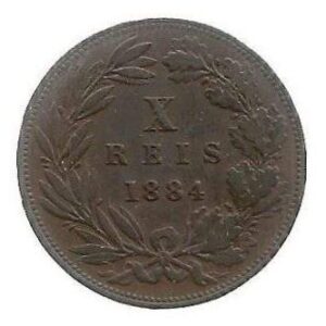 MOEDA DE PORTUGAL X RÉIS 1884 KM 526