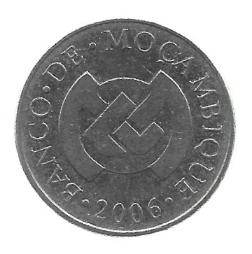 MOEDA DE MOÇAMBIQUE 5 METICAIS 2006 KM 139