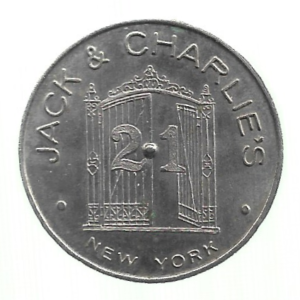 TOKEN JACK & CHARLIE'S 21 CLUB NEW YORK