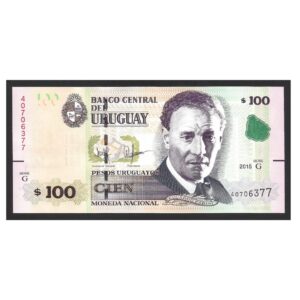CÉDULA DO URUGUAI 100 PESOS 2015 SOB/FE