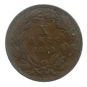 MOEDA DE PORTUGAL DEZ RÉIS 1883 KM 526