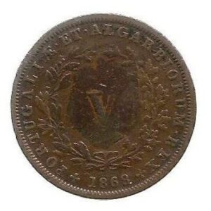 MOEDA DE PORTUGAL CINCO RÉIS 1868 KM 513