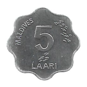 ILHAS MALDIVAS 5 LAARI 1984 KM 69