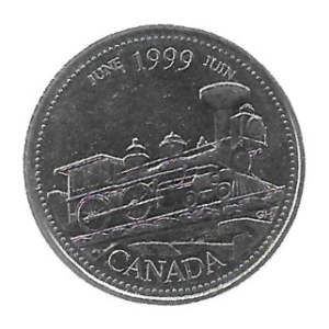 MOEDA DO CANADÁ 25 CENTS 1999 KM 347