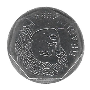 MOEDA DO BRASIL 25 CENTAVOS 1994 V 450 A REVERSO INVERTIDO
