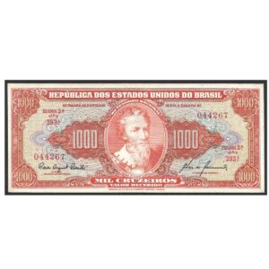 CÉDULA DO BRASIL 1000 CRUZEIROS C 105 MBC/SOB