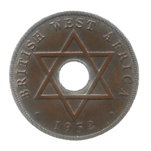 MOEDA DA ÁFRICA OCIDENTAL BRITÂNICA 1 PENNY 1952 KM 30 A