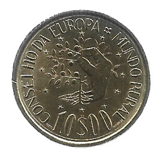 MOEDA DE PORTUGAL 10 ESCUDOS 1987 KM 638