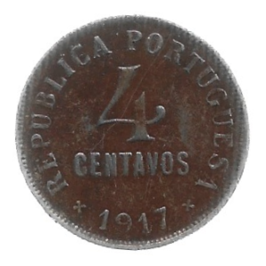 MOEDA DE PORTUGAL 4 CENTAVOS 1917 KM 566