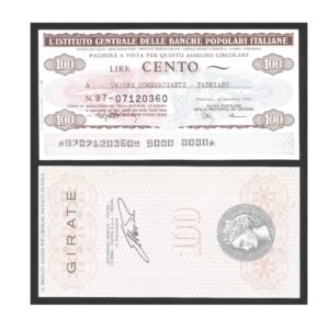CÉDULA PRIVADA DA ITÁLIA 100 LIRAS FE