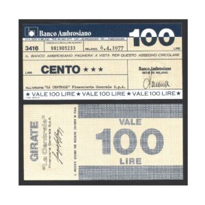 CÉDULA PRIVADA DA ITÁLIA 100 LIRAS