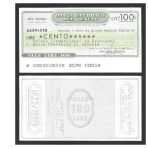 CÉDULA PRIVADA DA ITÁLIA 100 LIRAS SOB/FE