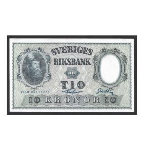 CÉDULA DA SUÉCIA 10 KRONOR 1960 FE