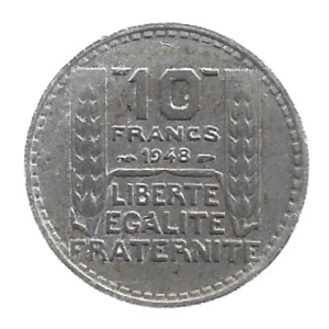 MOEDA DA FRANÇA 10 FRANCOS 1948 KM 909