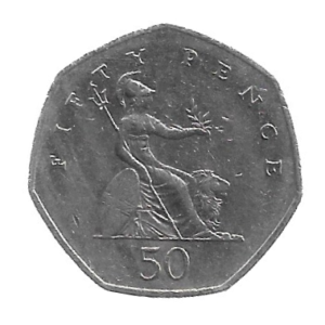 MOEDA DO REINO UNIDO 50 PENCE 2001 KM 991