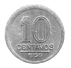 MOEDA DO BRASIL 10 CENTAVOS 1956 V 257 MBC/SOB