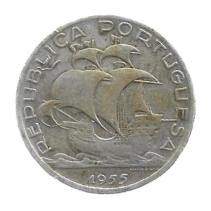 MOEDA DE PORTUGAL 10 ESCUDOS 1954 KM 586