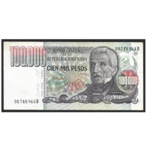 CÉDULA DA ARGENTINA 100.000 PESOS MBC