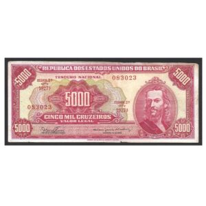 CÉDULA DO BRASIL 5000 CRUZEIROS C 110 MBC