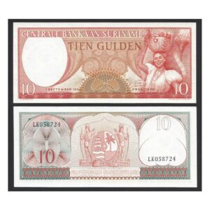 CÉDULA DO SURINAME 10 GULDEN 1963 P 121 FE